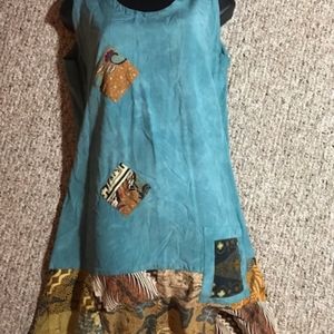 Asian Creations Batik trimmed dress.